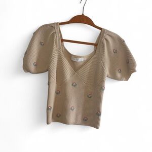 ASTR The Label knit embroidered top